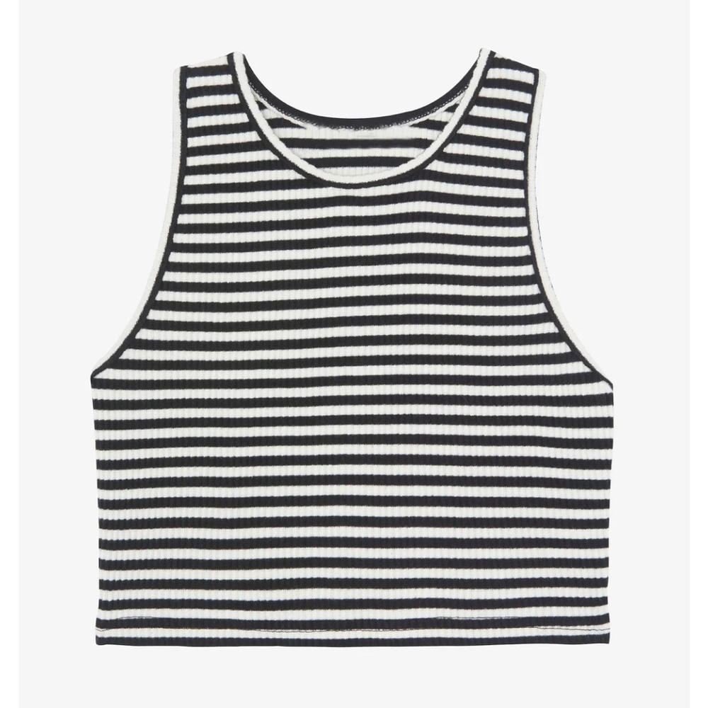 The Frankie Shop Martina Knit Tank Top Black Stripe